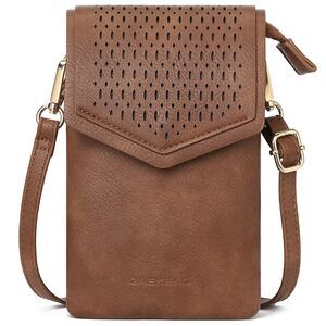 4644 Small Crossbody Bags Cell Phone Purse Leather Triple Compartment